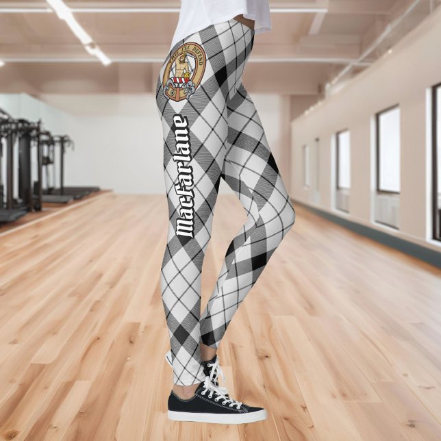 Clan MacFarlane Black and White Tartan Leggings (Creator Uploaded)