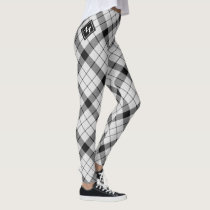 Clan MacFarlane Black and White Tartan Leggings