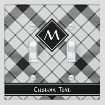 Clan MacFarlane Black and White Tartan Light Switch Cover