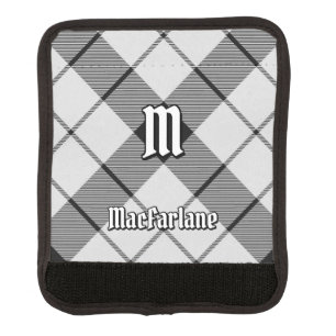Clan MacFarlane Black and White Tartan Luggage Handle Wrap