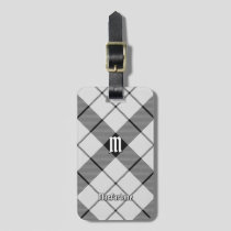 Clan MacFarlane Black and White Tartan Luggage Tag