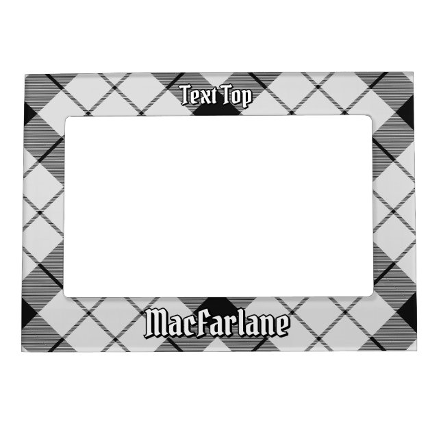 Clan MacFarlane Black and White Tartan Magnetic Frame (Front)