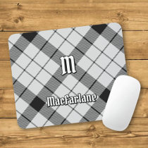 Clan MacFarlane Black and White Tartan Mouse Pad
