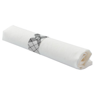 Clan MacFarlane Black and White Tartan Napkin Bands