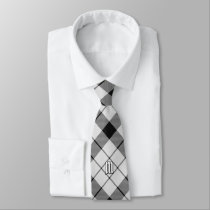 Clan MacFarlane Black and White Tartan Neck Tie