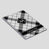 Clan MacFarlane Black and White Tartan Notebook