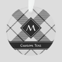 Clan MacFarlane Black and White Tartan Ornament