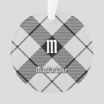 Clan MacFarlane Black and White Tartan Ornament