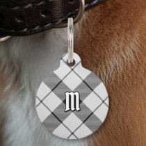 Clan MacFarlane Black and White Tartan Pet ID Tag