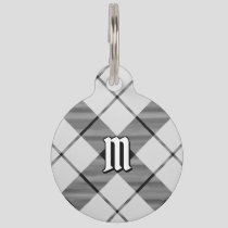 Clan MacFarlane Black and White Tartan Pet ID Tag