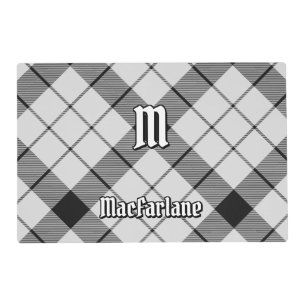 Clan MacFarlane Black and White Tartan Placemat