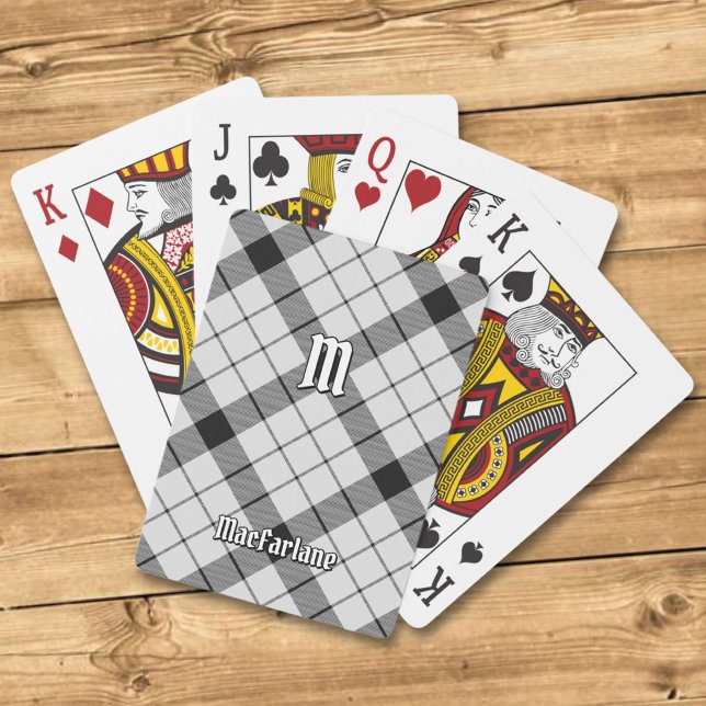 Clan MacFarlane Black and White Tartan Poker Cards (Creator Uploaded)