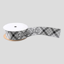 Clan MacFarlane Black and White Tartan Satin Ribbon