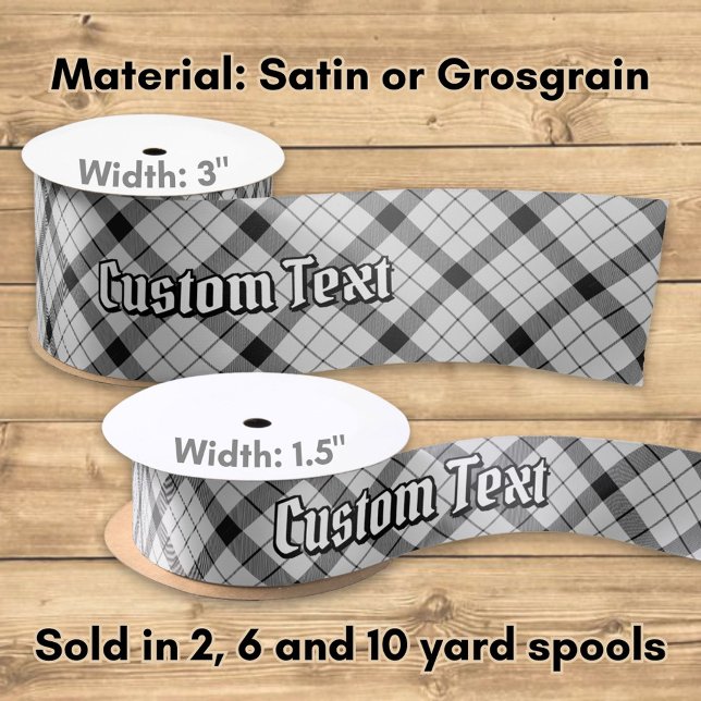 Clan MacFarlane Black and White Tartan Satin Ribbon (Creator Uploaded)