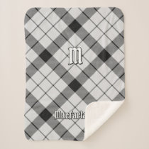 Clan MacFarlane Black and White Tartan Sherpa Blanket