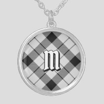 Clan MacFarlane Black and White Tartan Silver Plated Necklace