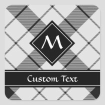 Clan MacFarlane Black and White Tartan Square Sticker