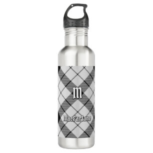 Clan MacFarlane Black and White Tartan Stainless Steel Water Bottle