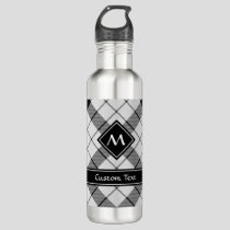 Clan MacFarlane Black and White Tartan Stainless Steel Water Bottle