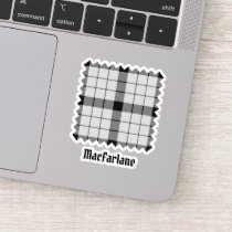 Clan MacFarlane Black and White Tartan Sticker