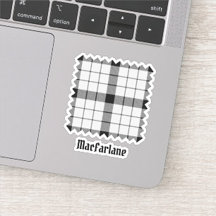 Clan MacFarlane Black and White Tartan Sticker