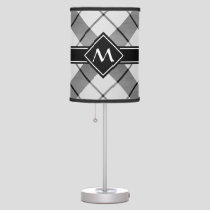 Clan MacFarlane Black and White Tartan Table Lamp