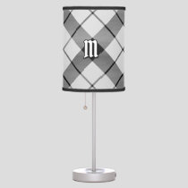 Clan MacFarlane Black and White Tartan Table Lamp