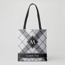 Clan MacFarlane Black and White Tartan Tote Bag