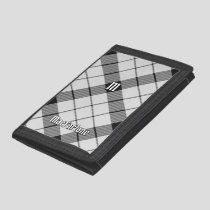 Clan MacFarlane Black and White Tartan Trifold Wallet