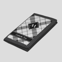 Clan MacFarlane Black and White Tartan Trifold Wallet