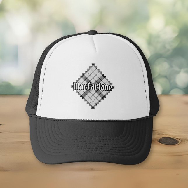 Clan MacFarlane Black and White Tartan Trucker Hat (Creator Uploaded)