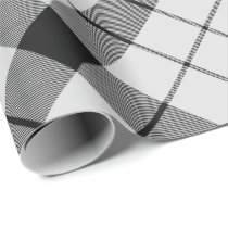 Clan MacFarlane Black and White Tartan Wrapping Paper