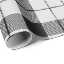 Clan MacFarlane Black and White Tartan Wrapping Paper