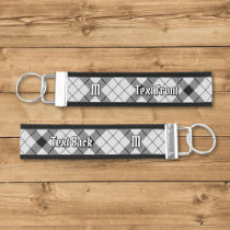 Clan MacFarlane Black and White Tartan Wrist Keychain
