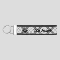 Clan MacFarlane Black and White Tartan Wrist Keychain