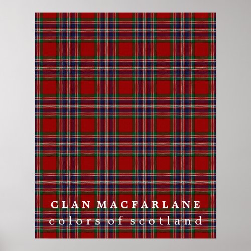 Clan MacFarlane Colors of Scotland Tartan Poster