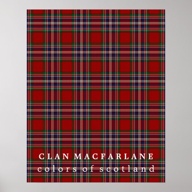 Clan MacFarlane Colors of Scotland Tartan Poster (Front)