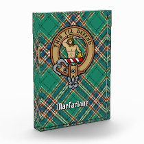 Clan MacFarlane Crest over Ancient Hunting Tartan Acrylic Award