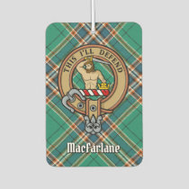 Clan MacFarlane Crest over Ancient Hunting Tartan Air Freshener