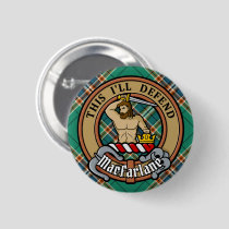 Clan MacFarlane Crest over Ancient Hunting Tartan Button