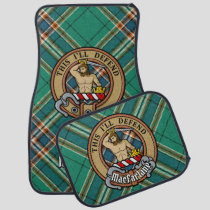 Clan MacFarlane Crest over Ancient Hunting Tartan Car Floor Mat