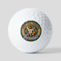 Clan MacFarlane Crest over Ancient Hunting Tartan Golf Balls