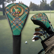 Clan MacFarlane Crest over Ancient Hunting Tartan Golf Head Cover