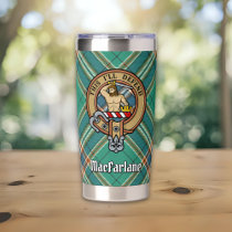 Clan MacFarlane Crest over Ancient Hunting Tartan Insulated Tumbler