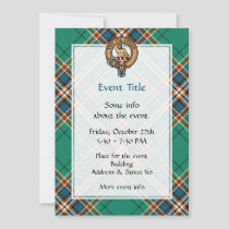 Clan MacFarlane Crest over Ancient Hunting Tartan Invitation