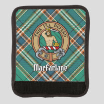 Clan MacFarlane Crest over Ancient Hunting Tartan Luggage Handle Wrap