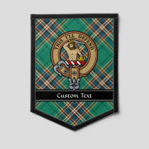 Clan MacFarlane Crest over Ancient Hunting Tartan Pennant