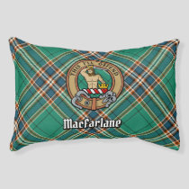 Clan MacFarlane Crest over Ancient Hunting Tartan Pet Bed