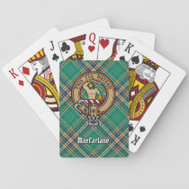 Clan MacFarlane Crest over Ancient Hunting Tartan Playing Cards