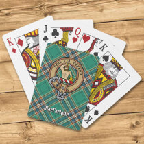 Clan MacFarlane Crest over Ancient Hunting Tartan Poker Cards